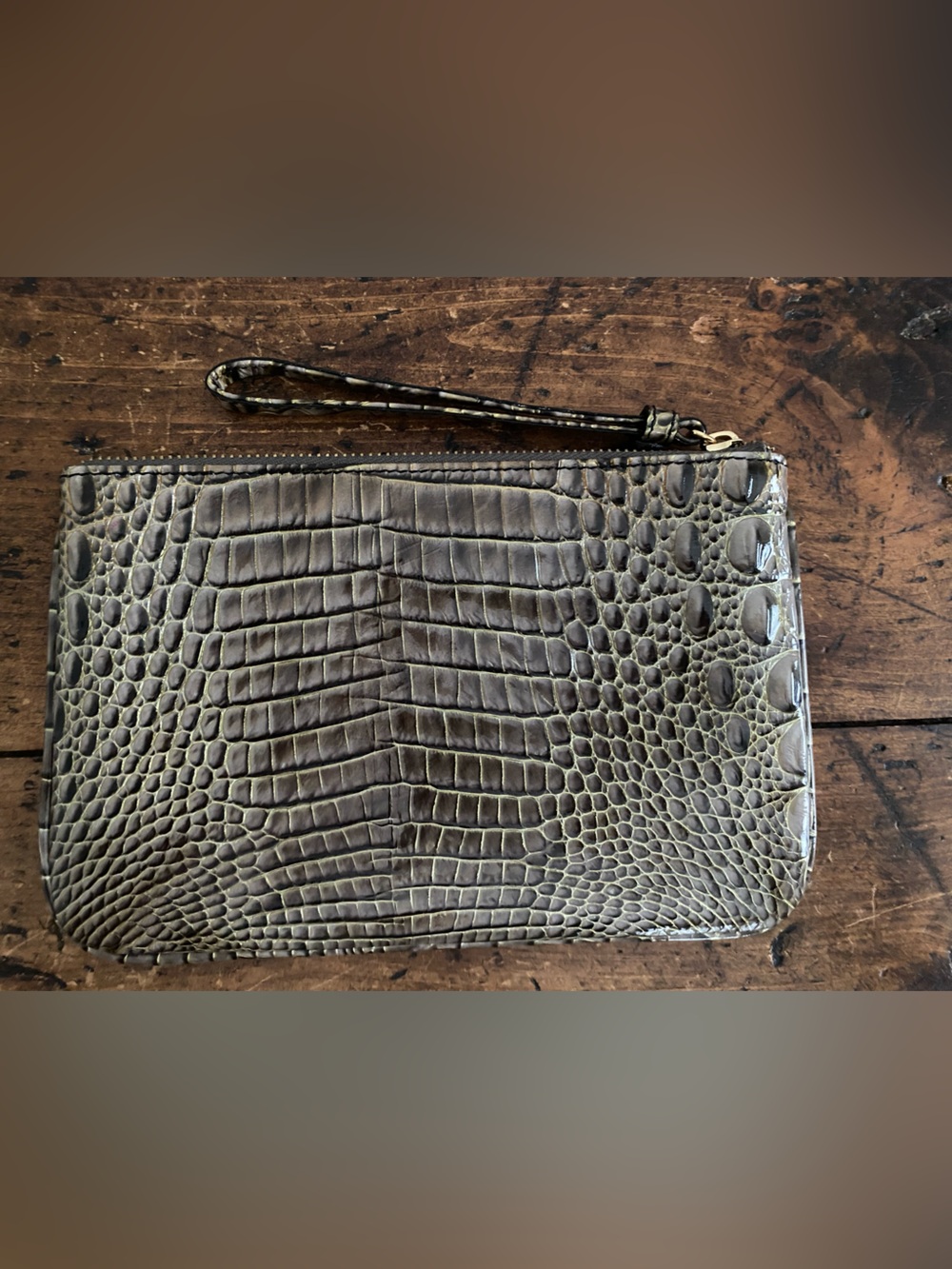 Brahmin Daisy Clutch Wristlet Bag Euphoria Ombré Multicolor Purple/Green - Picture 3 of 8